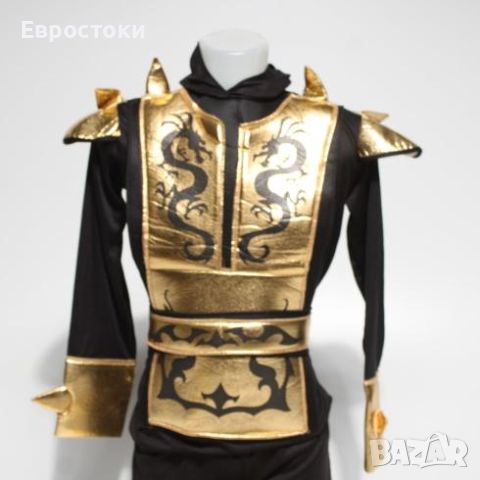 Детски костюм на нинджа Golden Dragon. Размер L, става за 12- 14 години. Черен, снимка 2 - Детски комплекти - 45438714