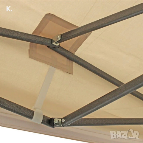 Луксозна градинска шатра KraftWorld 3×6 м – премиум бежово платнище, сгъваема конструкция, снимка 8 - Градински мебели, декорация  - 51465136
