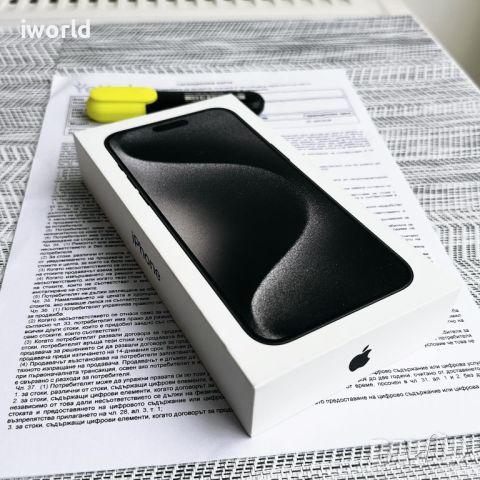 НЕРАЗПЕЧАТАН❗️36м Гар❗️ iPhone 15 Pro MAX ❗️Лизинг от 92лв/м❗️ Black Titanium