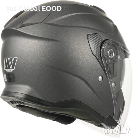 MY-835 джет каска с визьор, ECE 22.06, мат титан, S/XS N6, снимка 6 - Аксесоари и консумативи - 51910858