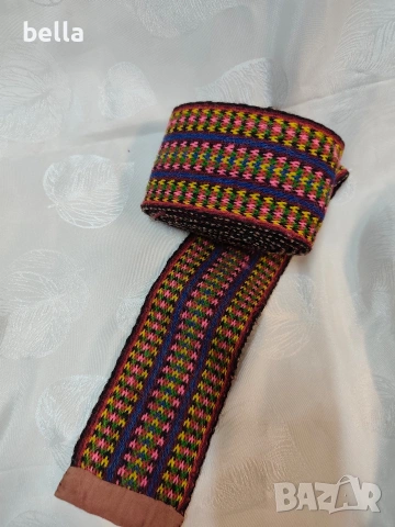 Автентичен тъкан пояс (за народна носия), снимка 4 - Антикварни и старинни предмети - 53643578