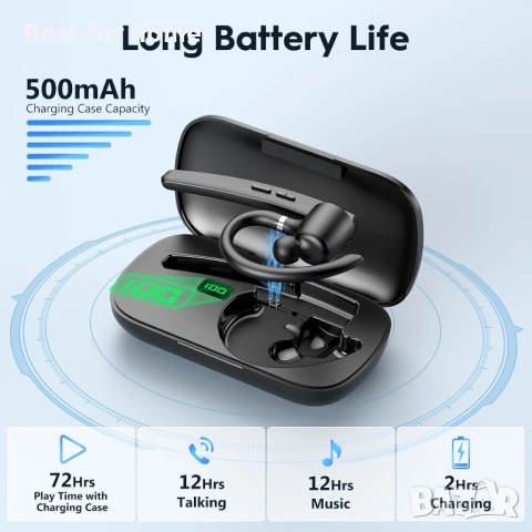 Бизнес Bluetooth Слушалка New Bee M50 – Bluetooth 5.2, Dual Mic и 24ч. разговори, снимка 3 - Слушалки и портативни колонки - 52979035