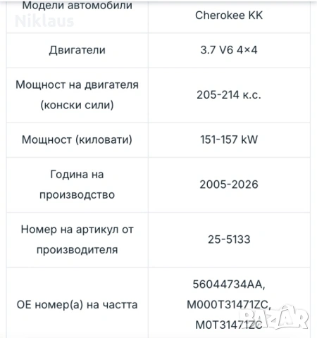 Стартер Jeep Cherokee , снимка 4 - Части - 53577565