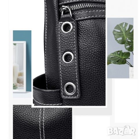 Дамска чанта-раница от естествена кожа Black 1229, снимка 6 - Раници - 45353372