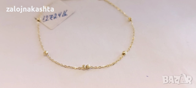 Нова-Златна гривна-0,85гр/14кр, снимка 3 - Гривни - 52735287