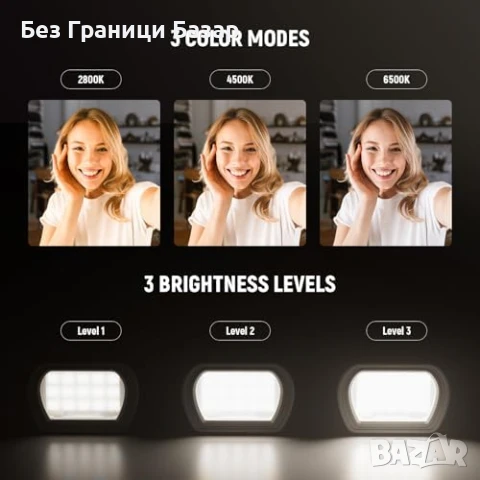 Нова LED Светлина за DJI OSMO Pocket 3 Влог Селфи Стрийминг Видео влог, снимка 3 - Чанти, стативи, аксесоари - 50467076