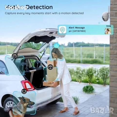 НОВА BOIFUN Соларна безжична охранителна камера за външна употреба - 2K WiFi с батерии..., снимка 4 - Аналогови камери - 51589053