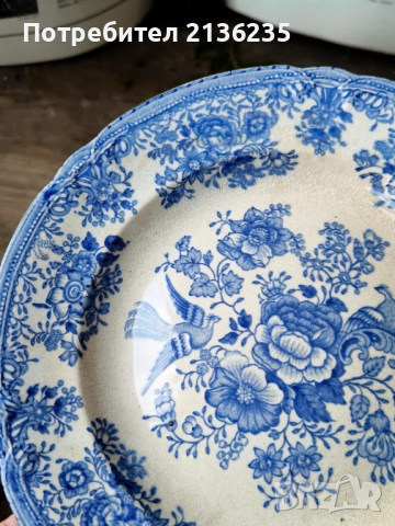 Чинии Gustavsberg „Fasan“ 1880–1925 г, снимка 12 - Антикварни и старинни предмети - 52562525