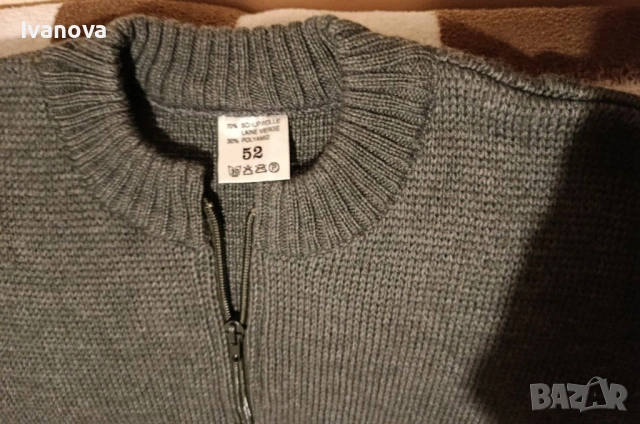 Половер вълнен сив с цип, снимка 2 - Други - 53101514