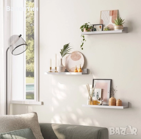 Комплект от 3 модерни плаващи рафта, снимка 4 - Етажерки - 52441393