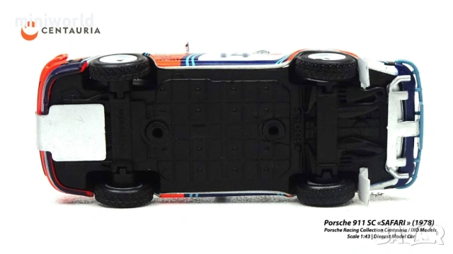 Porsche 911 SC Rally SAFARI 1978 - мащаб 1:43 на Centauria/IXO моделът е нов в PVC дисплей-кейс, снимка 9 - Колекции - 53572025