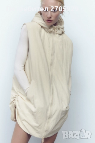 Zara дълъг непромокаем елек/грейка, размер S, снимка 6 - Елеци - 51512307