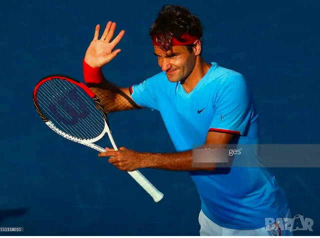 тениска Nike Roger Federer RF 2012 US Open Crew Tennis Shirt ON Vapor Uniqlo Rafa Nadal  размер Л , снимка 4 - Тениски - 49716580