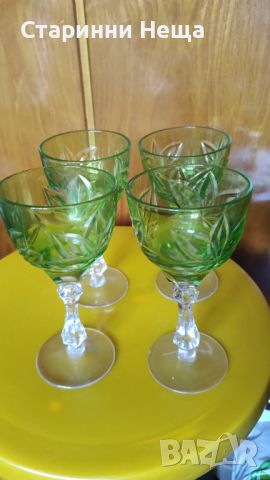 Ретро Винтидж стар цветен кристал кристални чаши за вино , снимка 5 - Антикварни и старинни предмети - 45724903