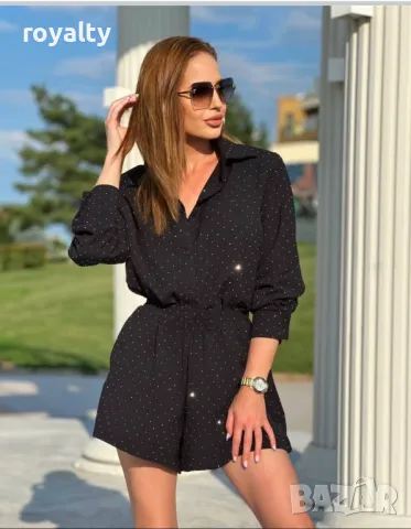 Черен дамски комплект с камъни , снимка 4 - Комплекти - 50005102