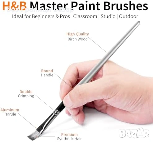 Ново H&B 24 броя комплект четки за рисуване акрил масло акварел + калъф, снимка 3 - Други стоки за дома - 53669448