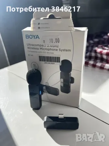 BOYA BY-V1 Безжичен Микрофон за iOS - iPhone Брожка, снимка 1 - Микрофони - 49170074