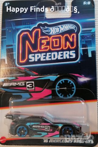 💕🧸Hot Wheels `16 Mercedes-AMG GT3 Neon Speeders, снимка 2 - Коли, камиони, мотори, писти - 46020927