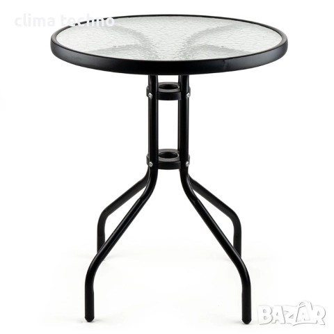 Метална маса със стъклен плот 60x74cm, снимка 1