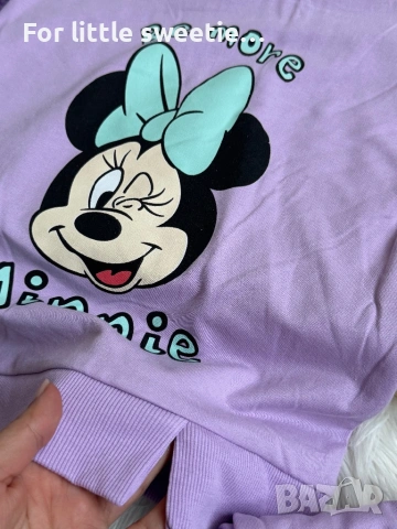 Нов памучен сет с принт Мини 💜, снимка 3 - Детски комплекти - 53812009