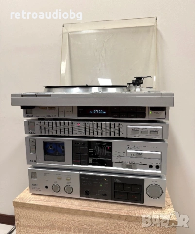 🔈Винтидж аудио сет AKAI - усилвател, дек, тунер, еквалайзер, грамофон и колони🔈, снимка 2 - Аудиосистеми - 53827895