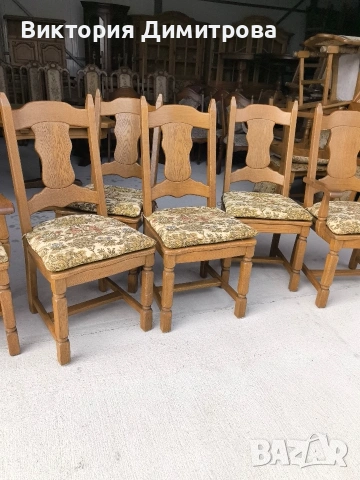 Комплект трапезария: маса и 6 стола , снимка 7 - Маси - 53585013