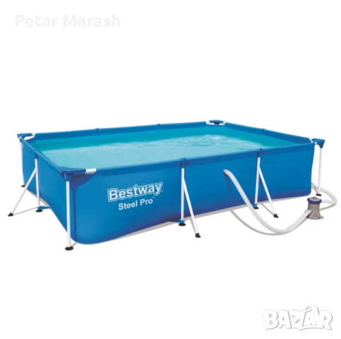Сглобяем Басейн BESTWAY Steel Pro 56411 300x201x66 см с Филтърна Помпа, снимка 3 - Басейни и аксесоари - 50723296