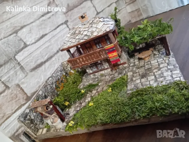 Макет на българска,старинна къща.Ръчна изработка., снимка 8 - Декорация за дома - 50155453