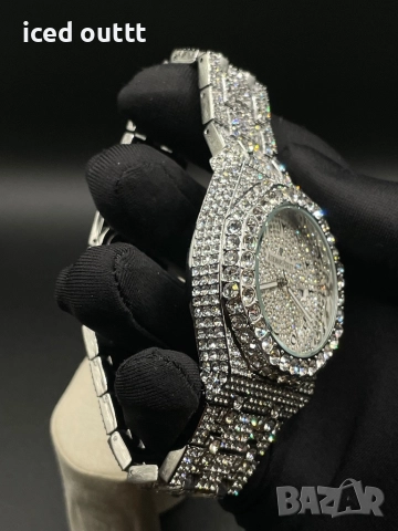 Диамантен Часовник Audemars Piguet Royal Oak Iced Out Moissanite 41mm, снимка 4 - Мъжки - 52583515