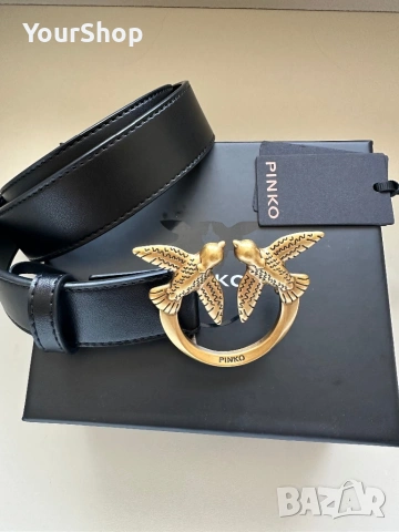 Черен, бял колан на Pinko, снимка 2 - Колани - 54048599