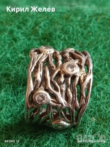 Шикозен ажурен сребърен пръстен с фасетиран ТОПАЗ Арт бижу 54223, снимка 3 - Пръстени - 54027296