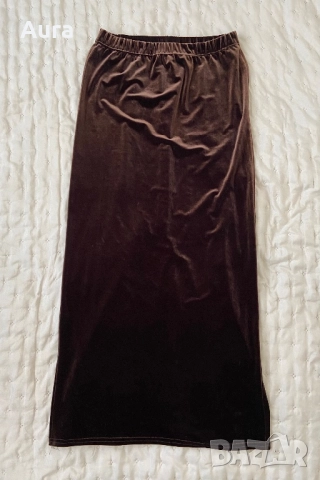 Velvet brown skirt, снимка 2 - Поли - 51822600