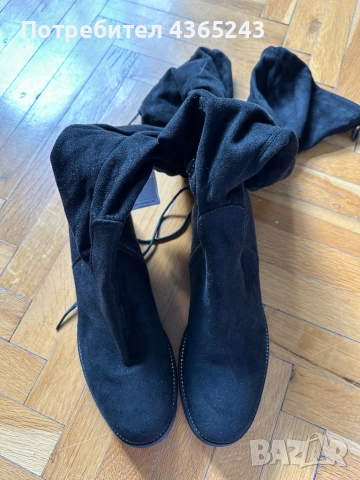 Чисто НОВИ! Дамски велурени ботуши до коленете, 41 Номер, снимка 5 - Дамски ботуши - 52610951