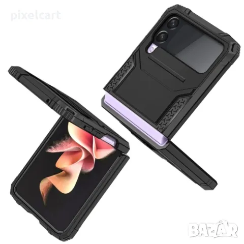 Удароустойчив калъф Ring Holder за Samsung Galaxy Z Flip4 5G, черен, снимка 2 - Калъфи, кейсове - 47955153