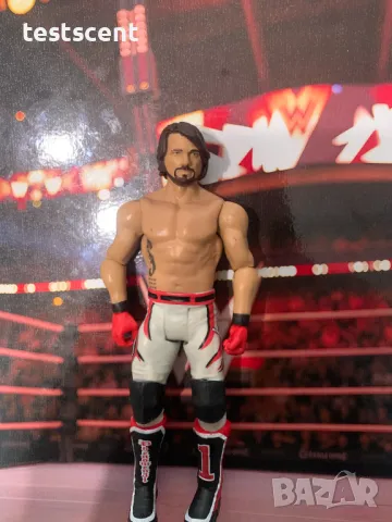 Екшън фигура WWE AJ Styles Ей Джей Стайлс Mattel Basic Figure играчка white&red, снимка 4 - Фигурки - 48828967