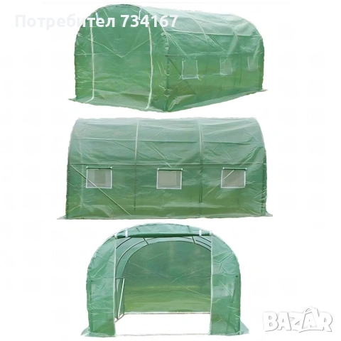 Резервно покривало за оранжерия 3x2x2м – Армирано UV , с цип и прозорци (без рамка), снимка 12 - Оранжерии - 53422418