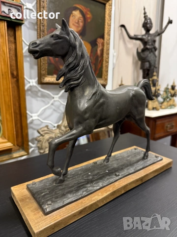 Френска фигура / скулптура на кон / жребец. №7991, снимка 7 - Антикварни и старинни предмети - 53934828