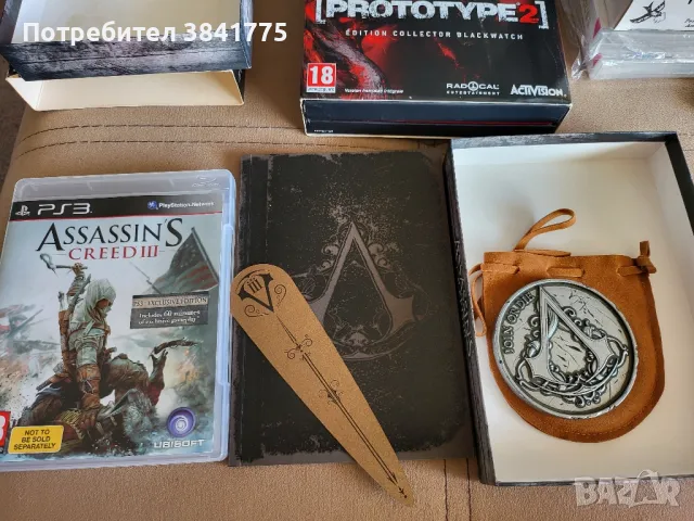 Assassin's Creed 3 Join or Die Limited edition PS3 и Prototype 2 Blackwatch Collector's edition, снимка 8 - Игри за PlayStation - 47171631