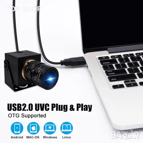 Svpro 4K USB камера HD Уеб с ръчен фокус с 2,8-12 mm променлив обектив, снимка 8 - Захранвания и кутии - 49500437