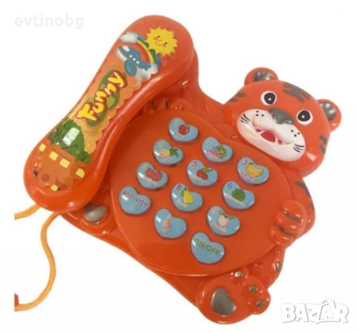 Музикален телефон Тигър – Образователна играчка за деца, снимка 3 - Музикални играчки - 53838305