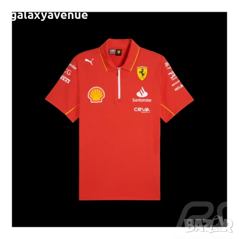 PUMA x Scuderia Ferrari F1 мъжка поло тениска с къс ръкав с лога на отбора и спонсорите, памук, снимка 7 - Тениски - 53981232