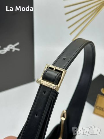Дамска чанта черна YSL със златисто лого , снимка 4 - Чанти - 45413706