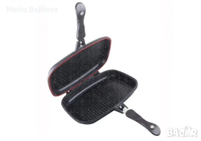 Тиган двоен Goldmann, 32x7.5см., Керамично покритие, Алуминий, С Индукция, снимка 2 - Съдове за готвене - 53625536