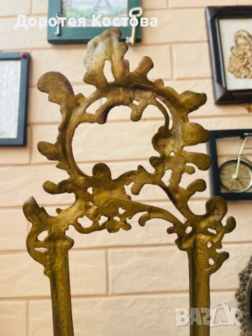 Красива голяма месингова поставка / статив / от Англия за картина, гоблен, голямо плато, книга, снимка 9 - Антикварни и старинни предмети - 53701874