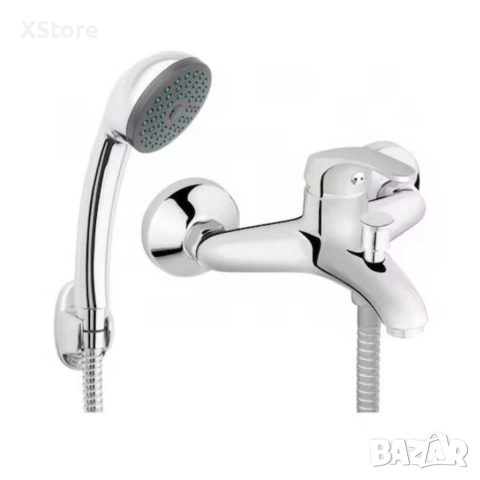 Смесител за вода c душ, хориз. с покр. от хром, снимка 2 - Смесители - 52588552