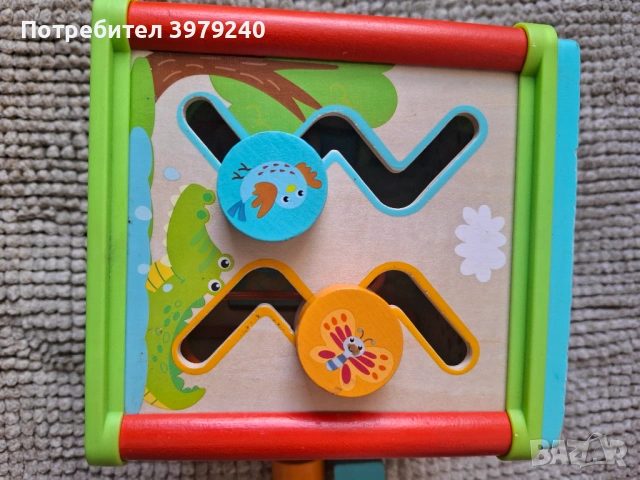 Дървен дидактически куб, конус..., снимка 5 - Образователни игри - 53442511
