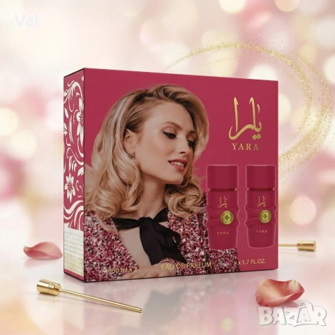 Дамски комплект Yara Candy 2х50мл, EDP - Изкушение с нотки на касис, гардения и сандалово дърво, снимка 4 - Дамски парфюми - 53958751