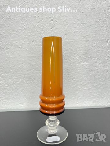 Луксозна стъклена ваза от цветно стъкло. №5423 , снимка 1 - Антикварни и старинни предмети - 45840570