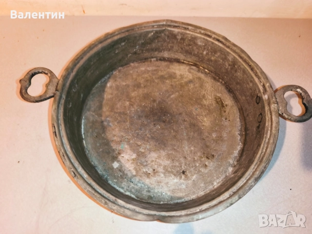 Бакърена тава с НАДПИС, снимка 5 - Антикварни и старинни предмети - 52540064