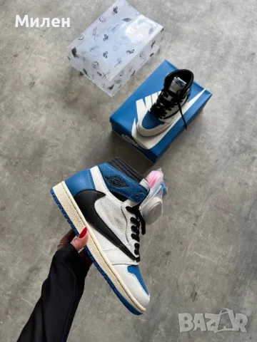 Fragment Design x Travis Scott x Air Jordan 1 Retro High, снимка 1 - Маратонки - 48958111